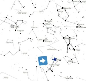 Star map showing location of Siruis